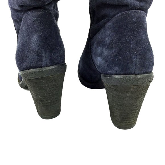 VINCE CAMUTO Parka Navy Blue Suede‎ Slouch Ankle Boots - Picture 5 of 7